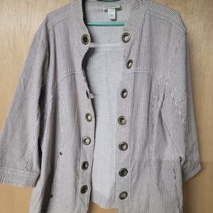 Dress Barn Cardigan with Grommet Accent